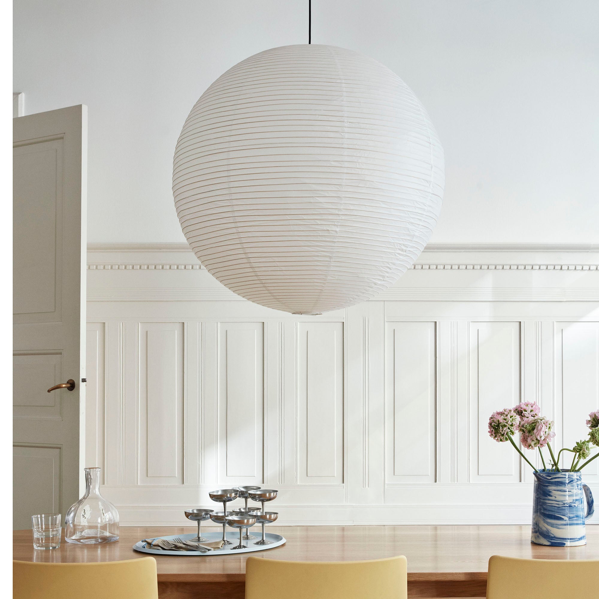 Rice Paper Shade, lampă suspendată mare Ø80cm
