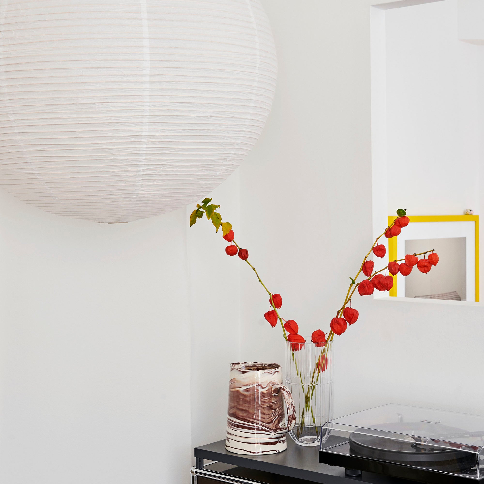 Rice Paper Shade, lampă suspendată mare Ø80cm