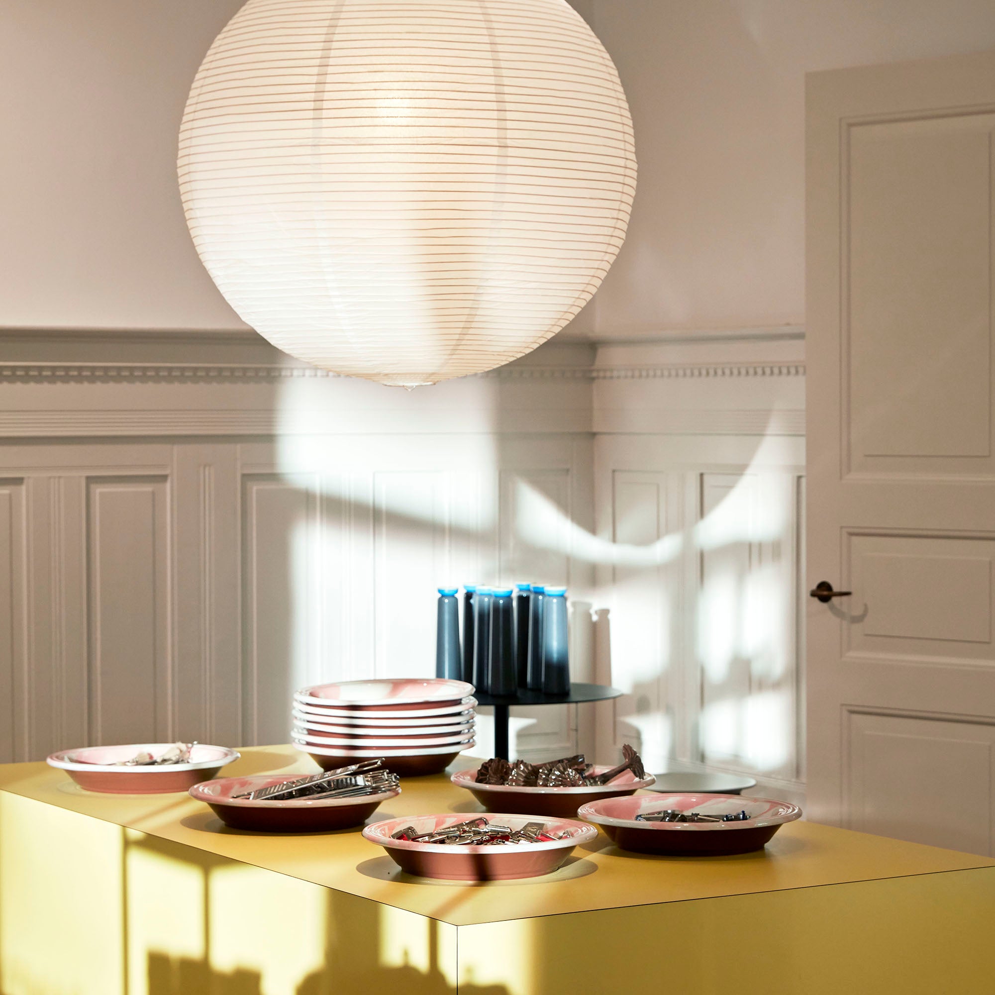 Rice Paper Shade, lampă suspendată mare Ø80cm