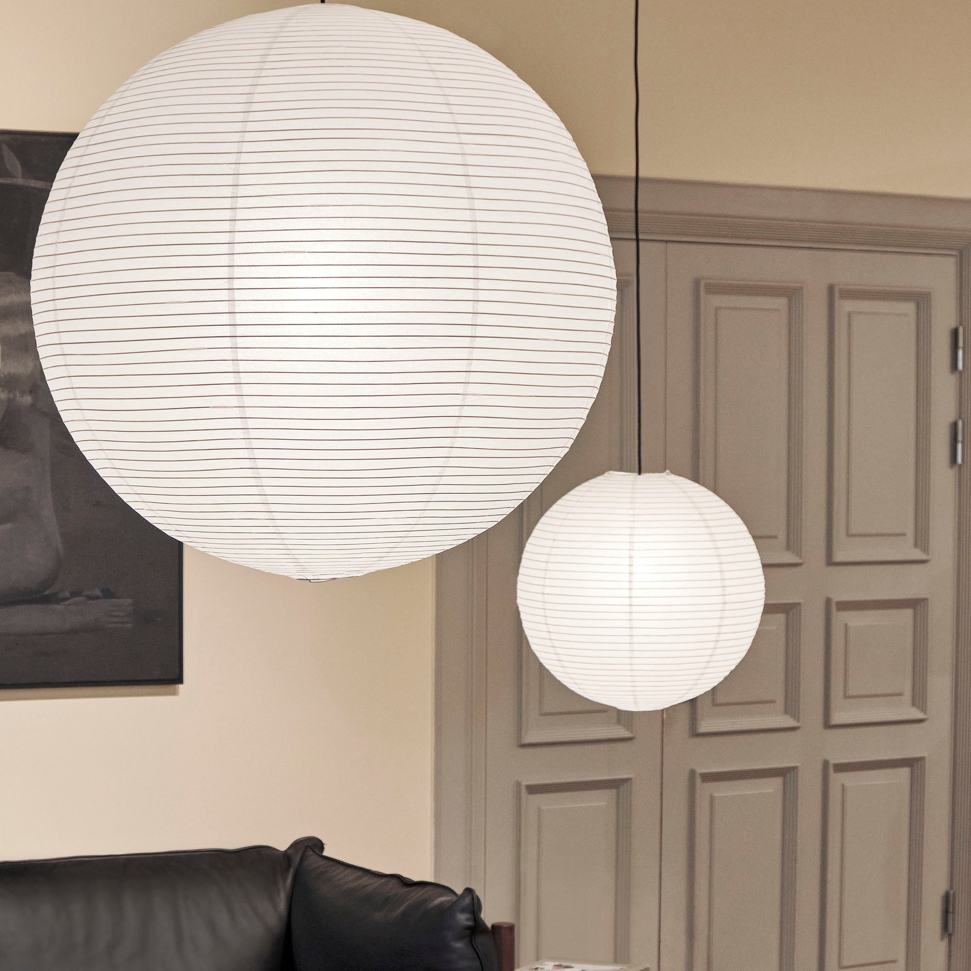 Rice Paper Shade, lampă suspendată mare Ø80cm
