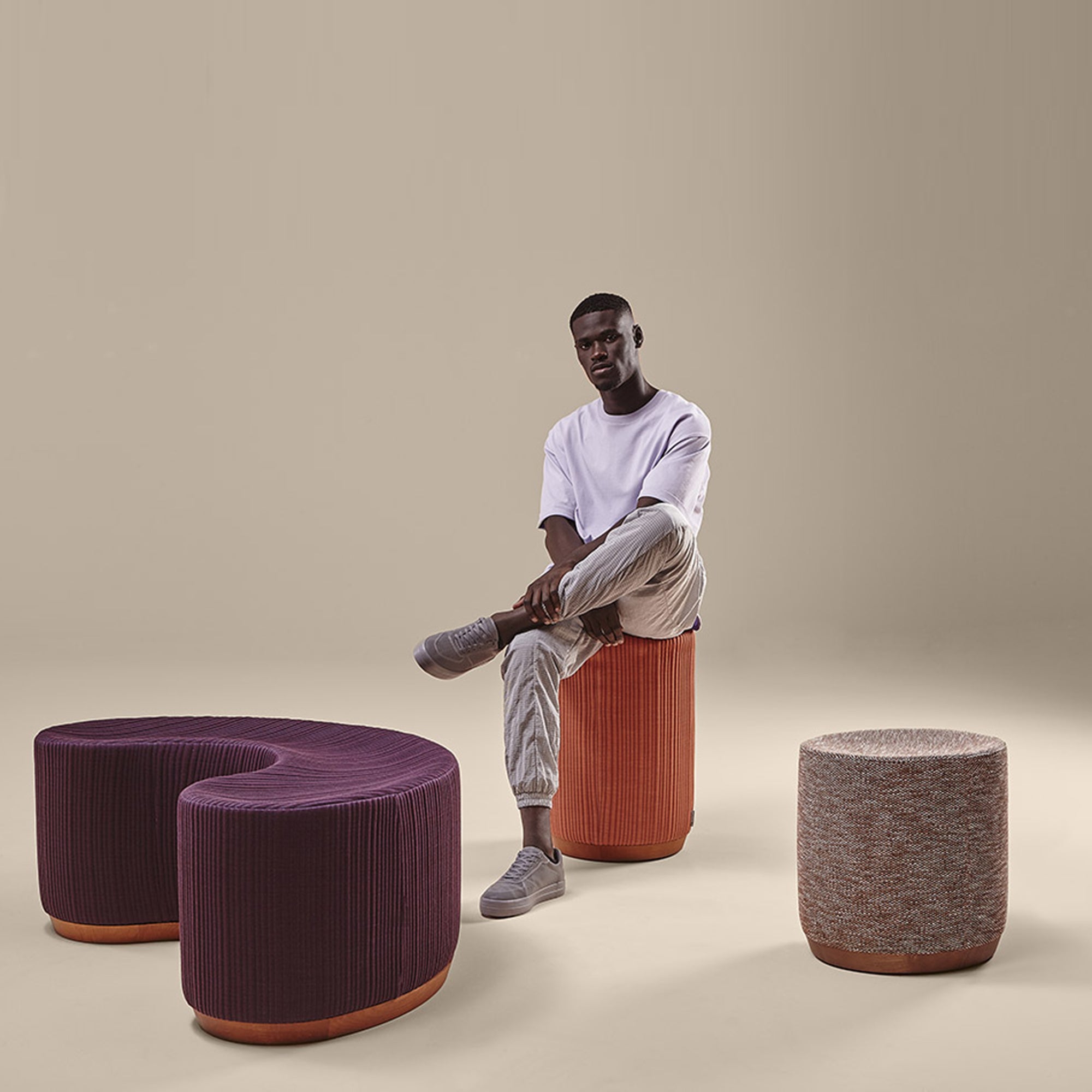 Dividuals, pouf înalt Ø 38 cm