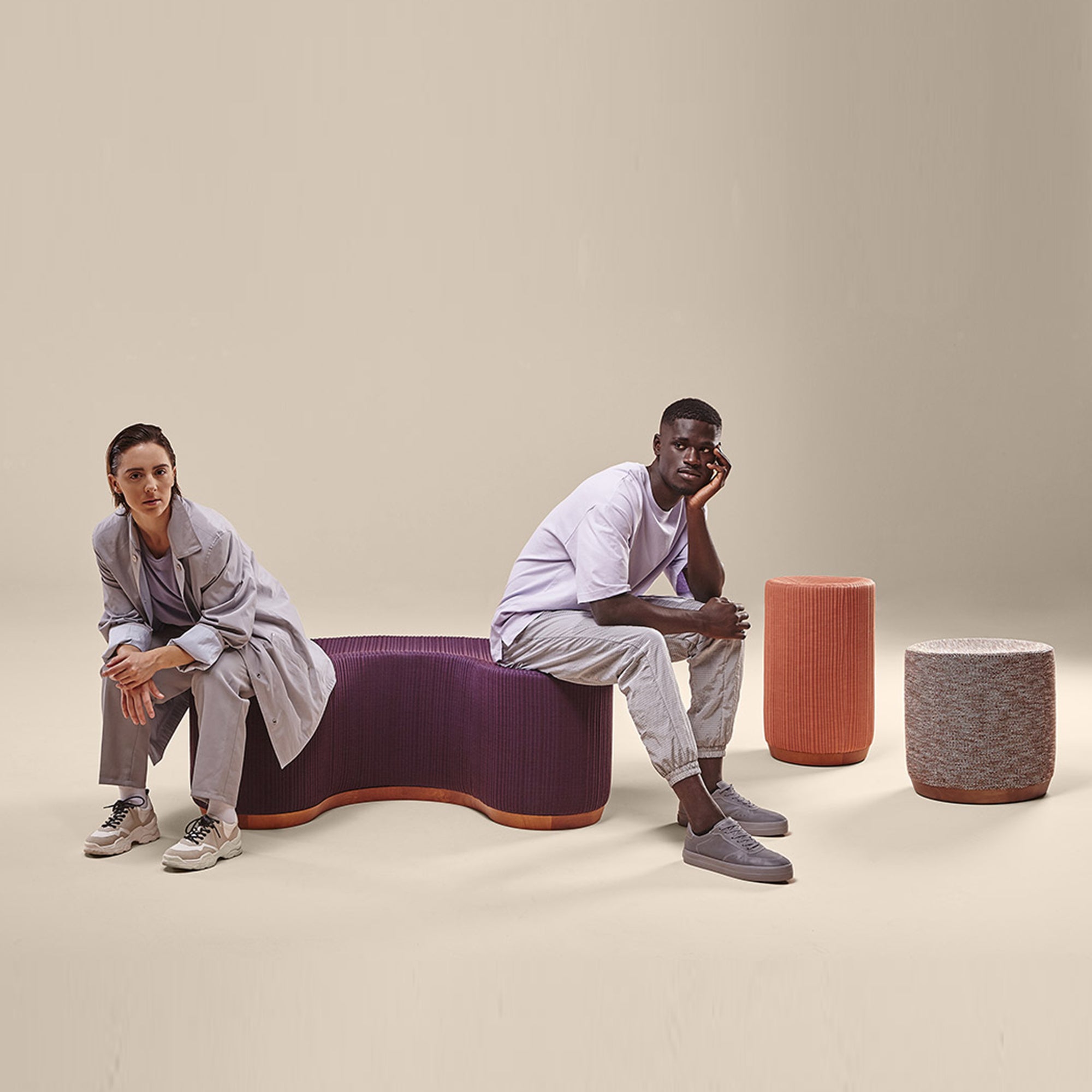 Dividuals, pouf înalt Ø 38 cm