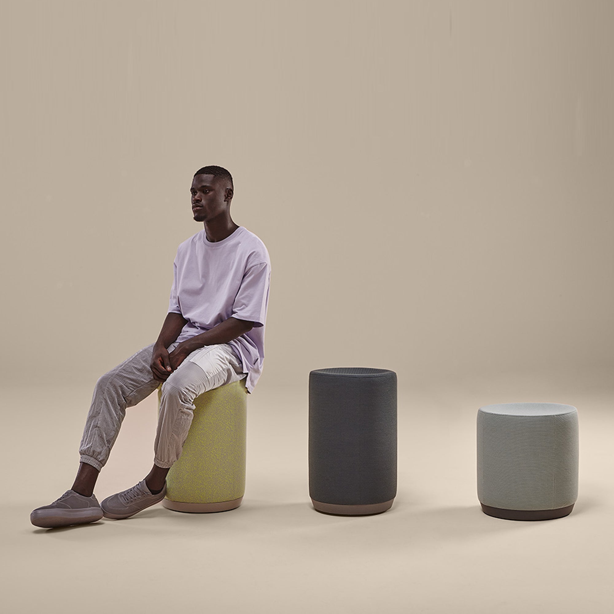 Dividuals, pouf înalt Ø 38 cm