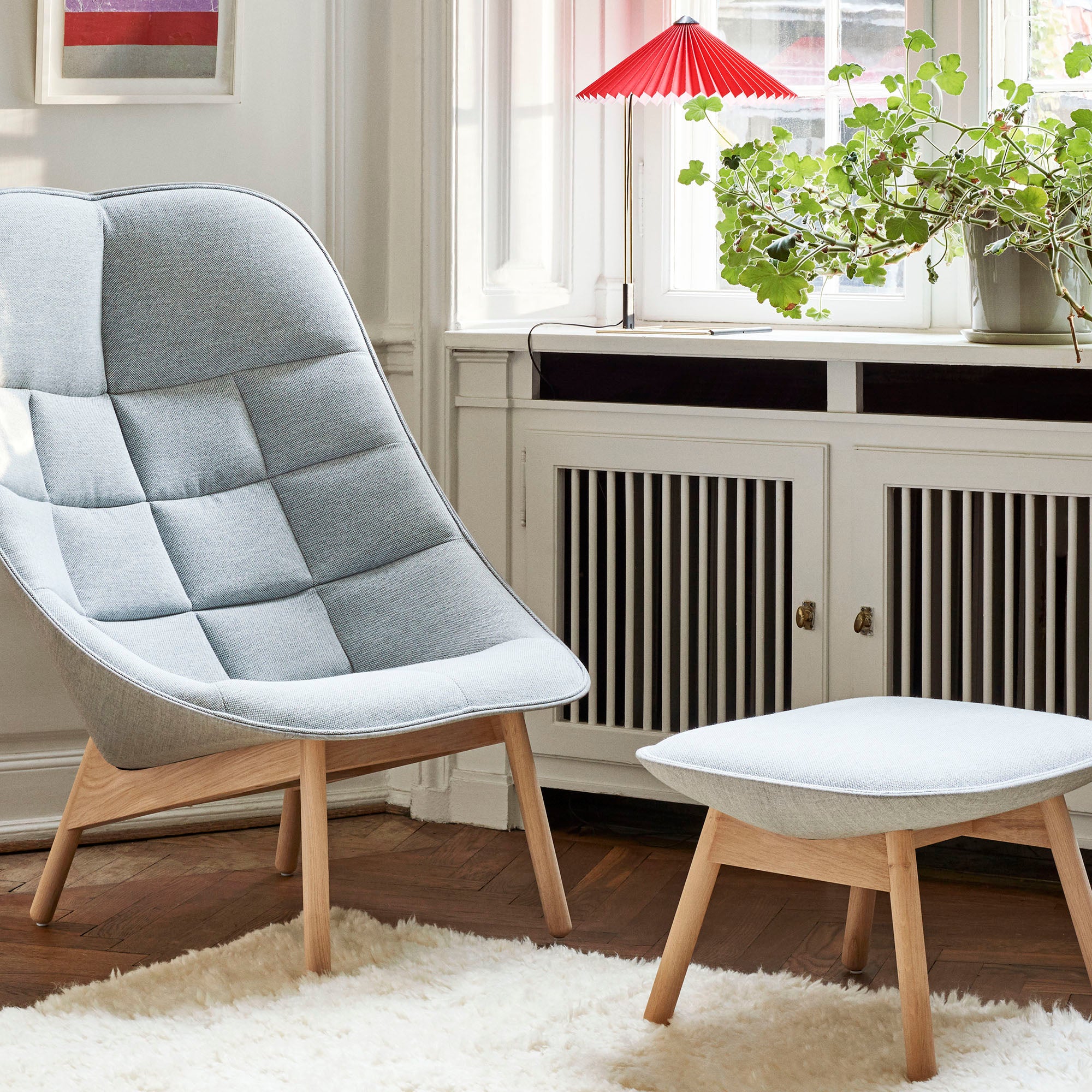 Uchiwa Quilted fotoliu cu otoman