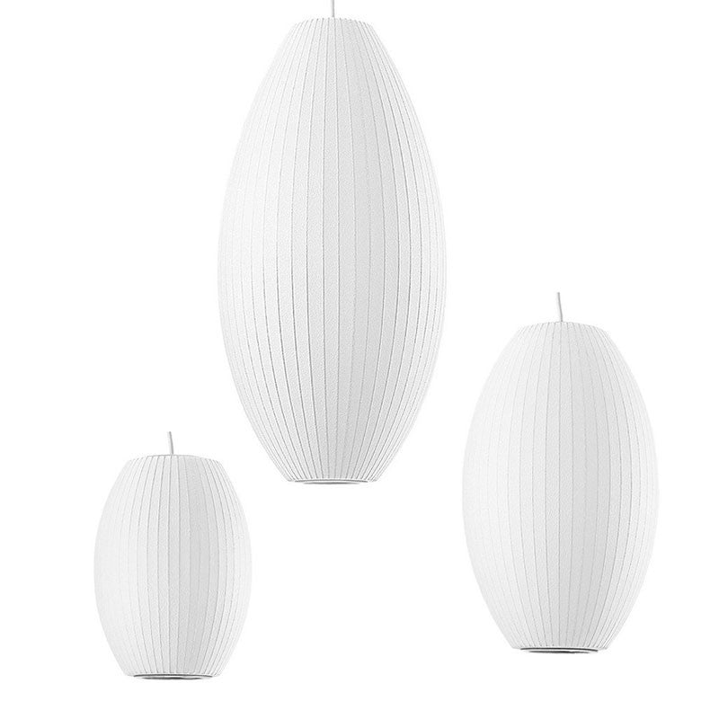 Bubble Cigar pendant lamps by George Nelson for Modernica