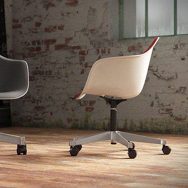 Eames Plastic RE PACC scaun de birou tapițat