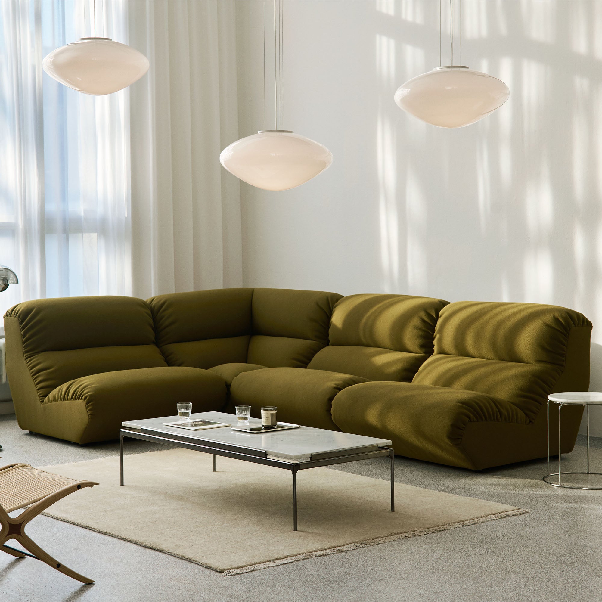 Hi Lo, Config C, canapea modulară de 3 locuri cu colțar