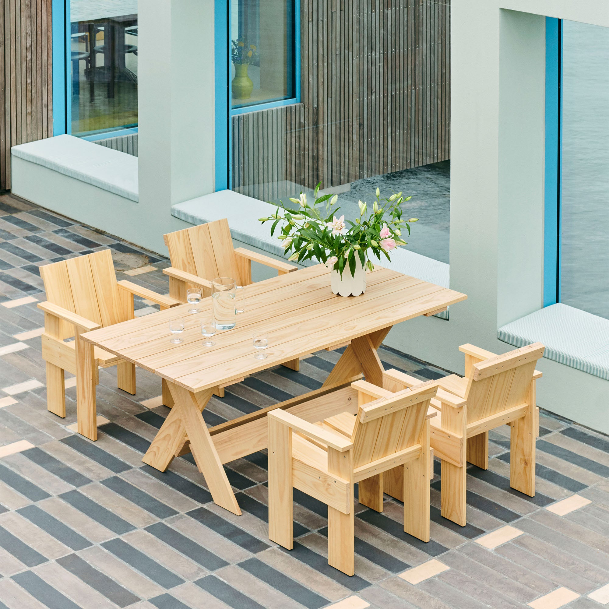 Crate Dining Table, masă de dining pentru exterior 180x89,5 cm
