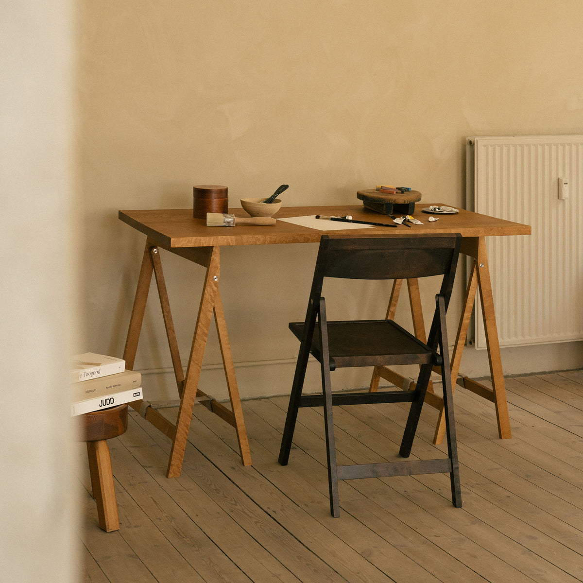 Folding Flat Chair, scaun pliabil din lemn