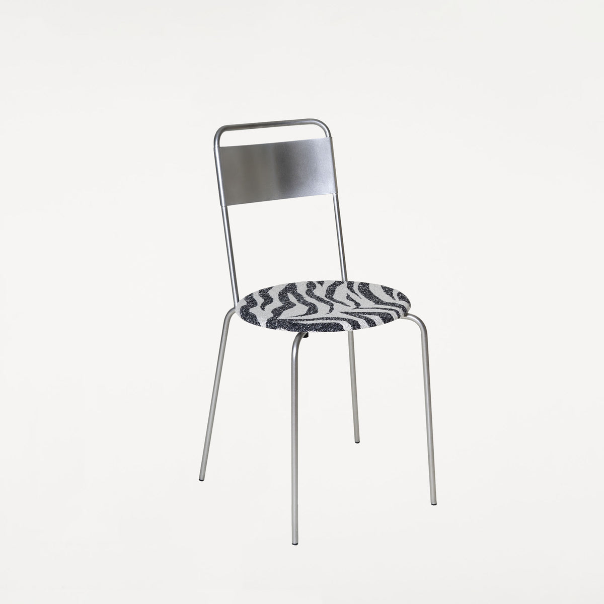 Petit Rond Chair Zebra, scaun din metal