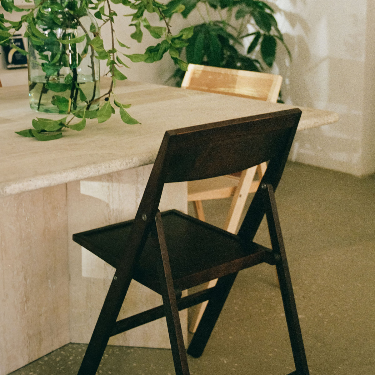 Folding Flat Chair, scaun pliabil din lemn