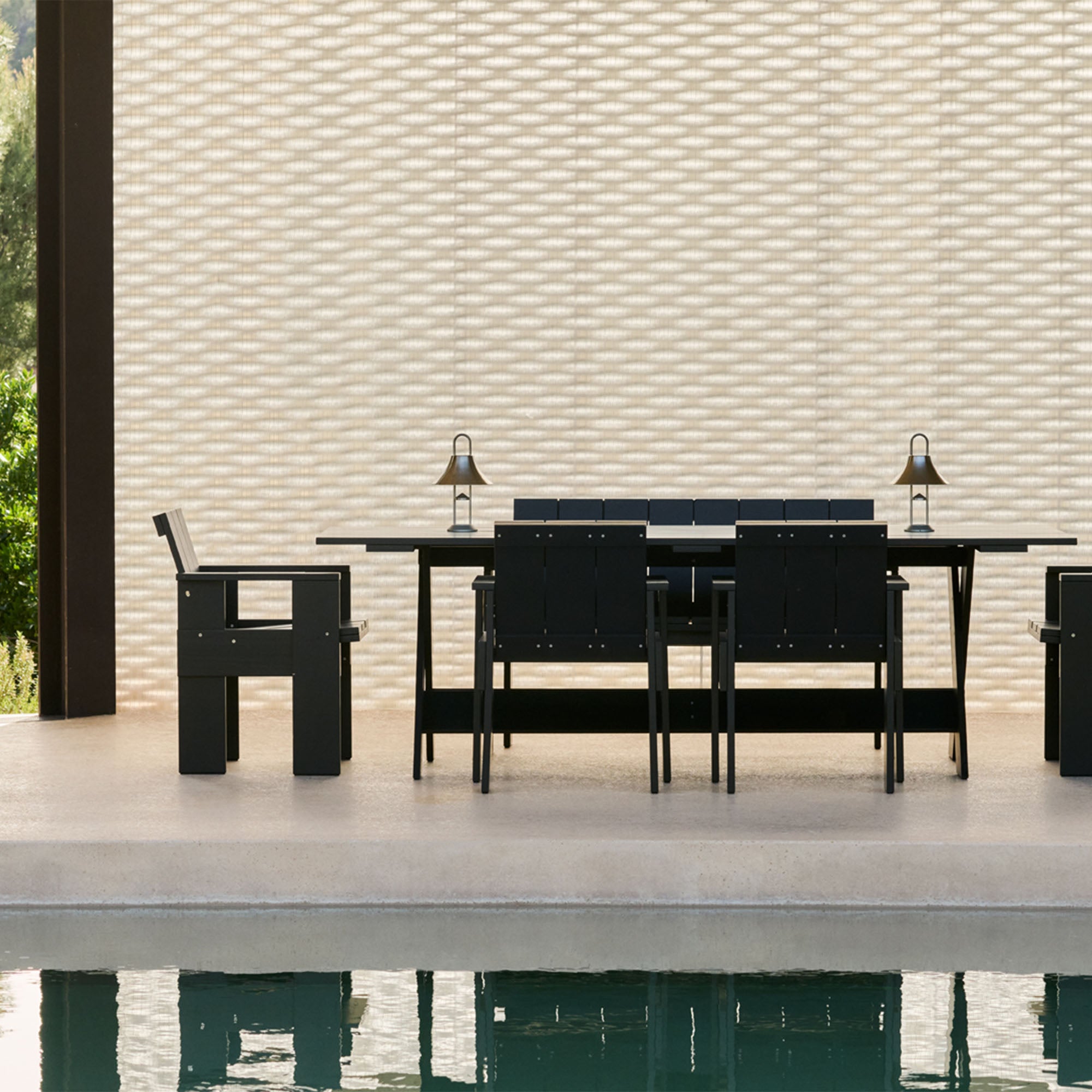 Crate Dining Table, masă de dining pentru exterior 230x89,5 cm