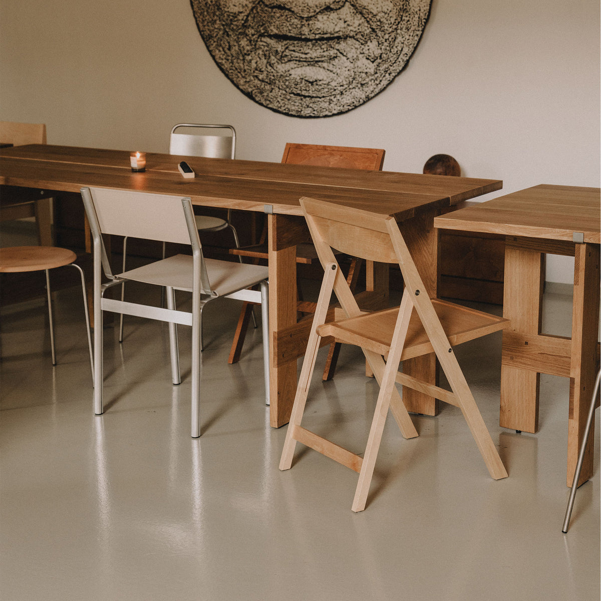 Folding Flat Chair, scaun pliabil din lemn