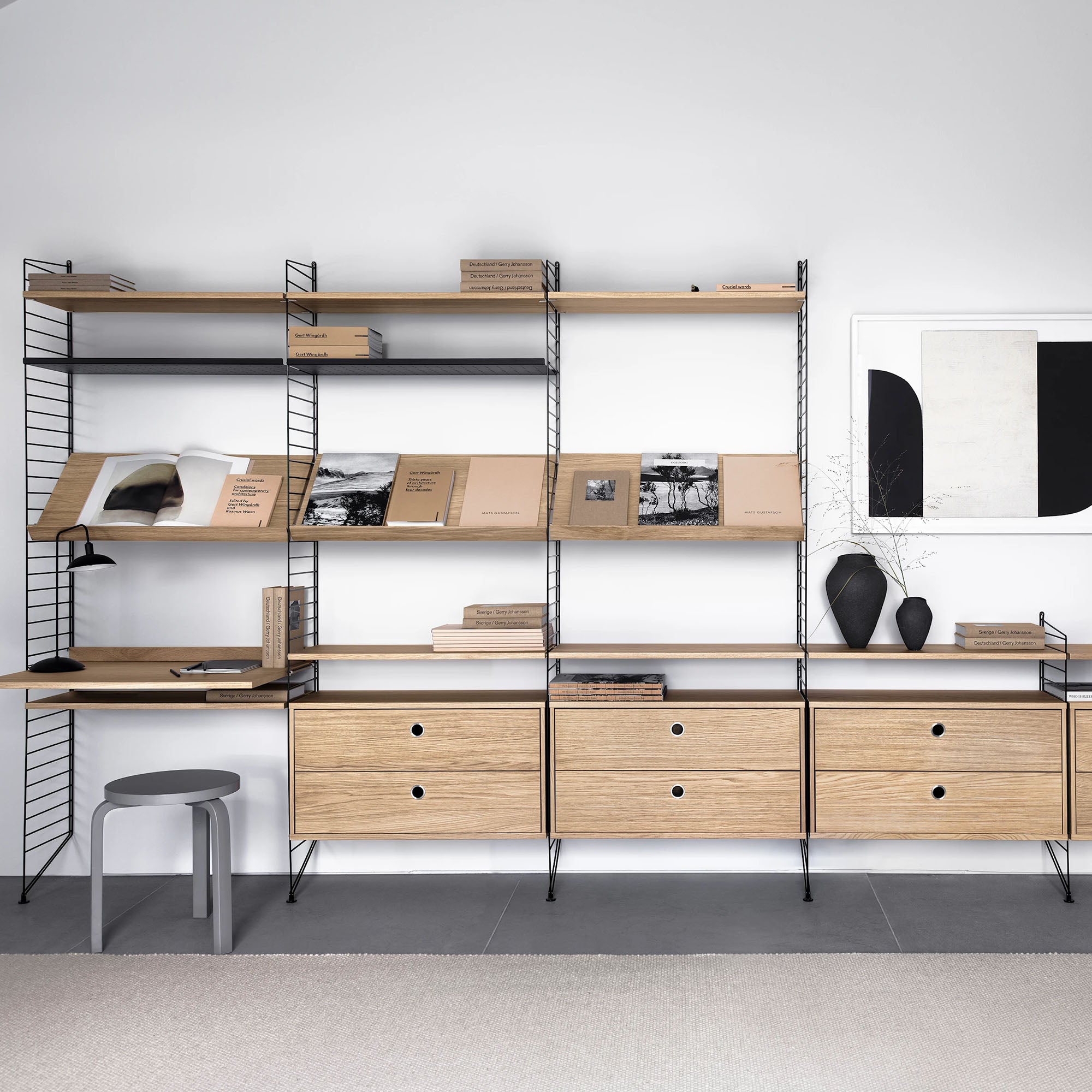 String Magazine Shelf Wood suport pentru reviste 78/30 cm