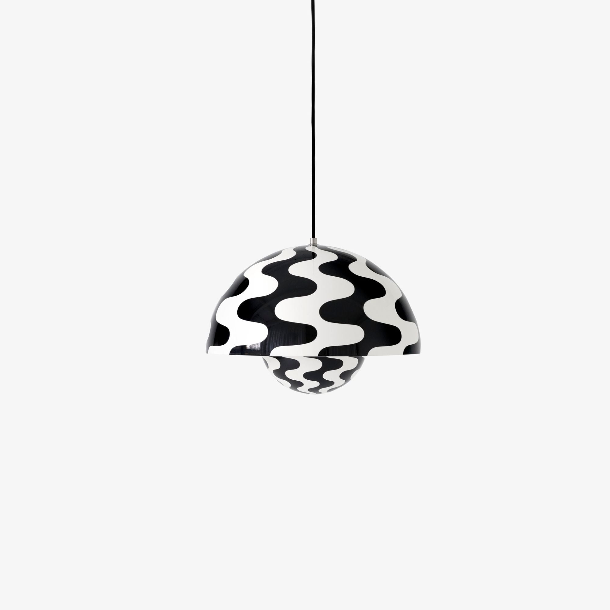 Flowerpot VP7 pattern black and white, lampă suspendată medie