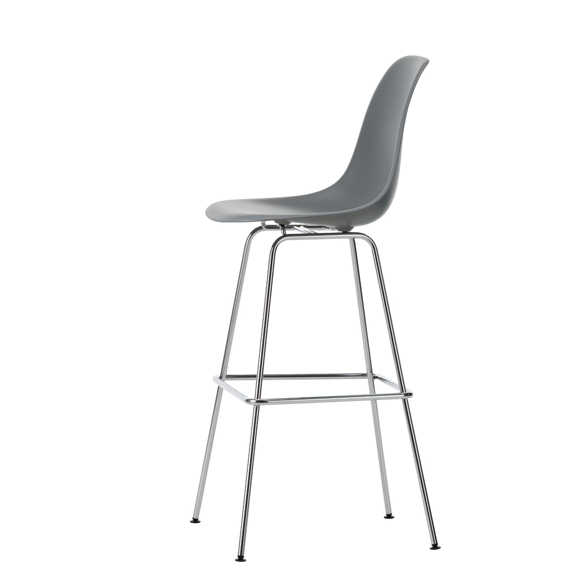 Eames Plastic Stool High RE, scaun de bar cu baza cromată