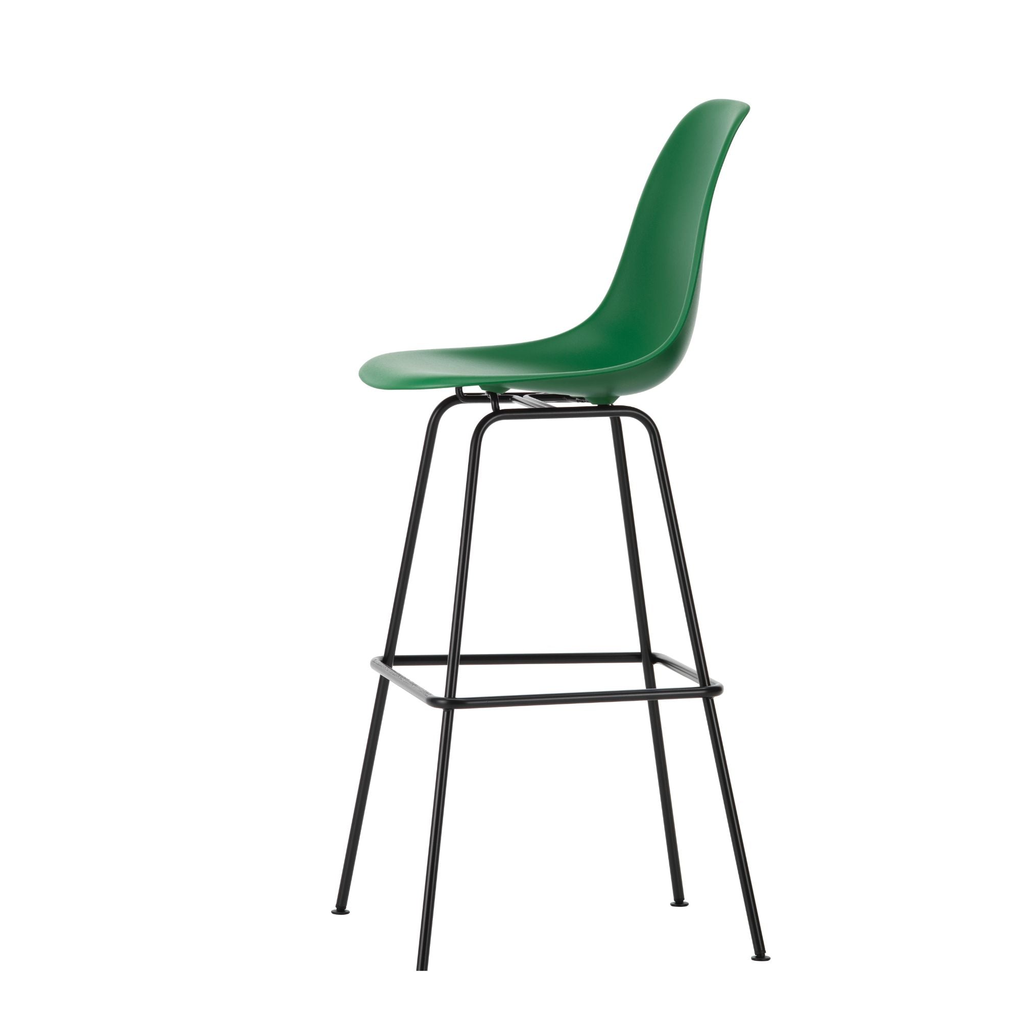 Eames Plastic Stool High RE, scaun de bar cu baza neagră