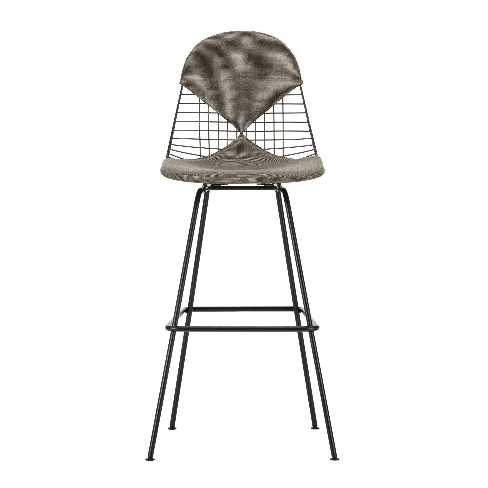 Wire Stool High, scaun de bar cu tapițerie