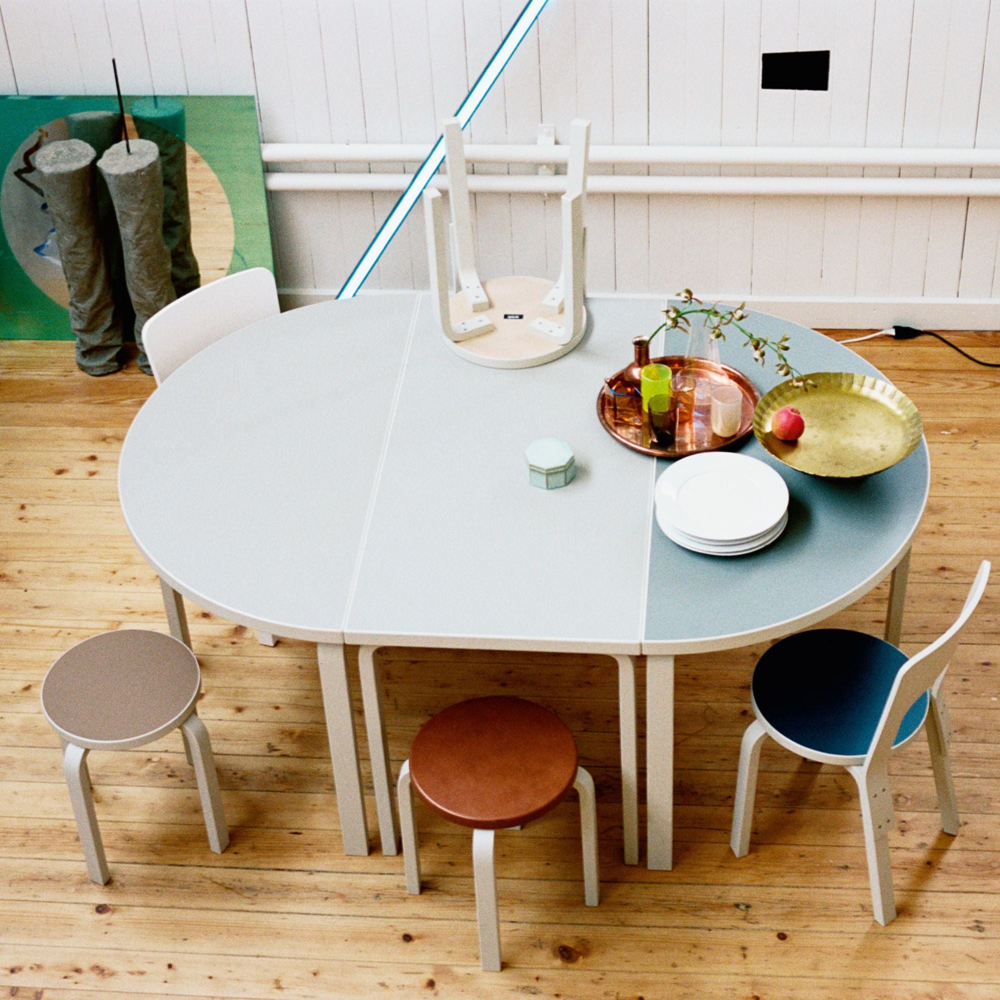 Aalto Table Half-round 95, masă de dining 120x60 cm