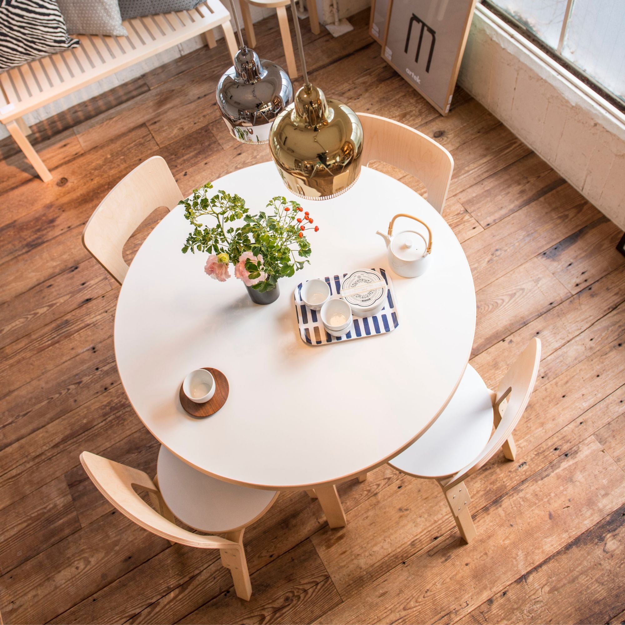 Aalto Table Round 90A, masă de dining Ø100