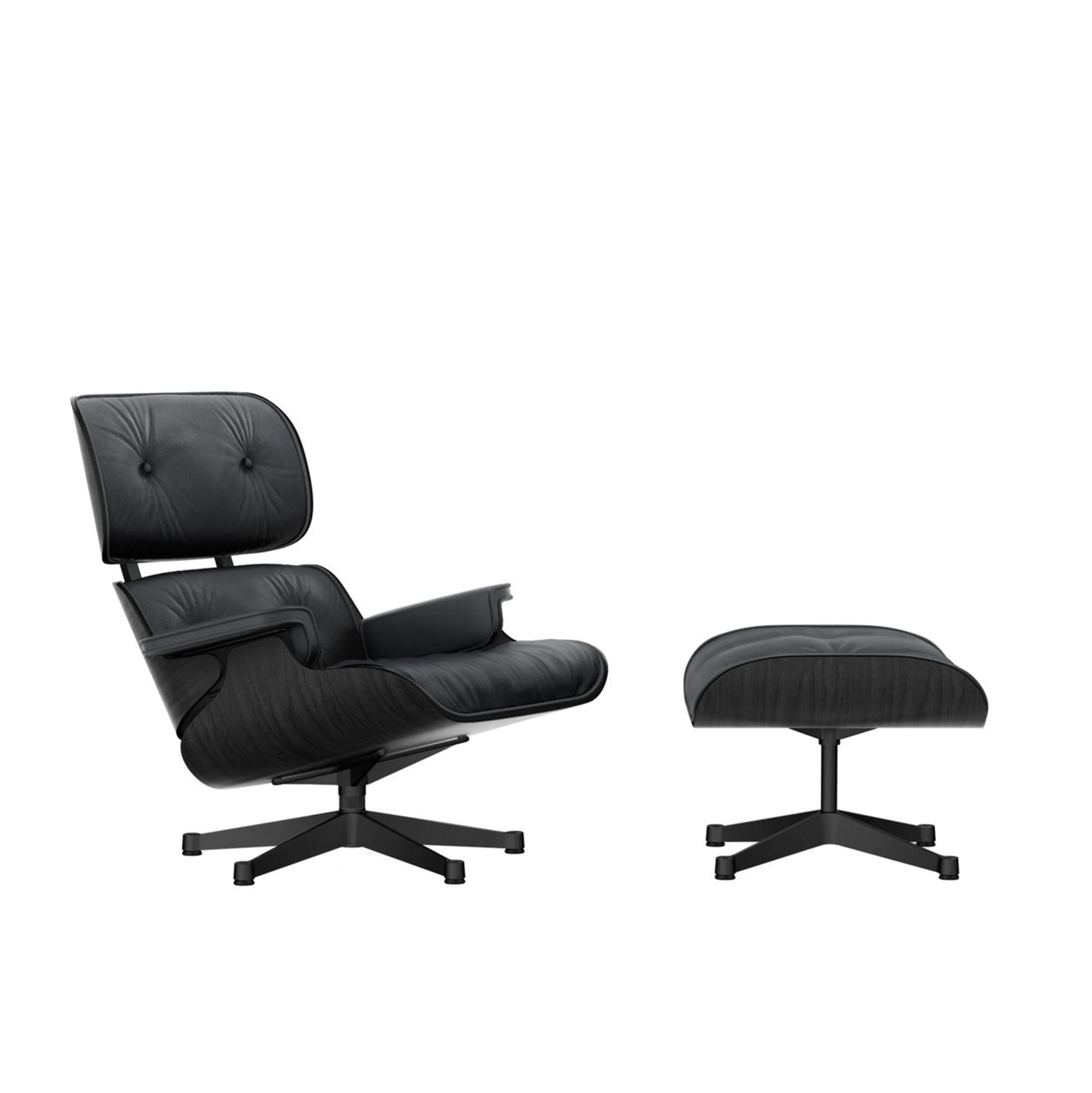Eames Lounge Chair cu Otoman (versiunea neagră)