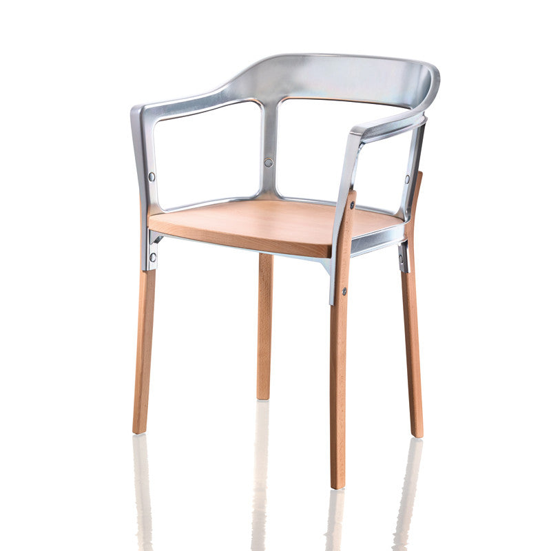 Steelwood galvanizat, un scaun semnat Ronan & Erwan Bourroullec și produs de Magis